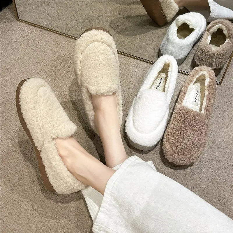 HearthNest Chaussures Femmes Confortables Sans Lacets avec Doublure en Peau de Mouton