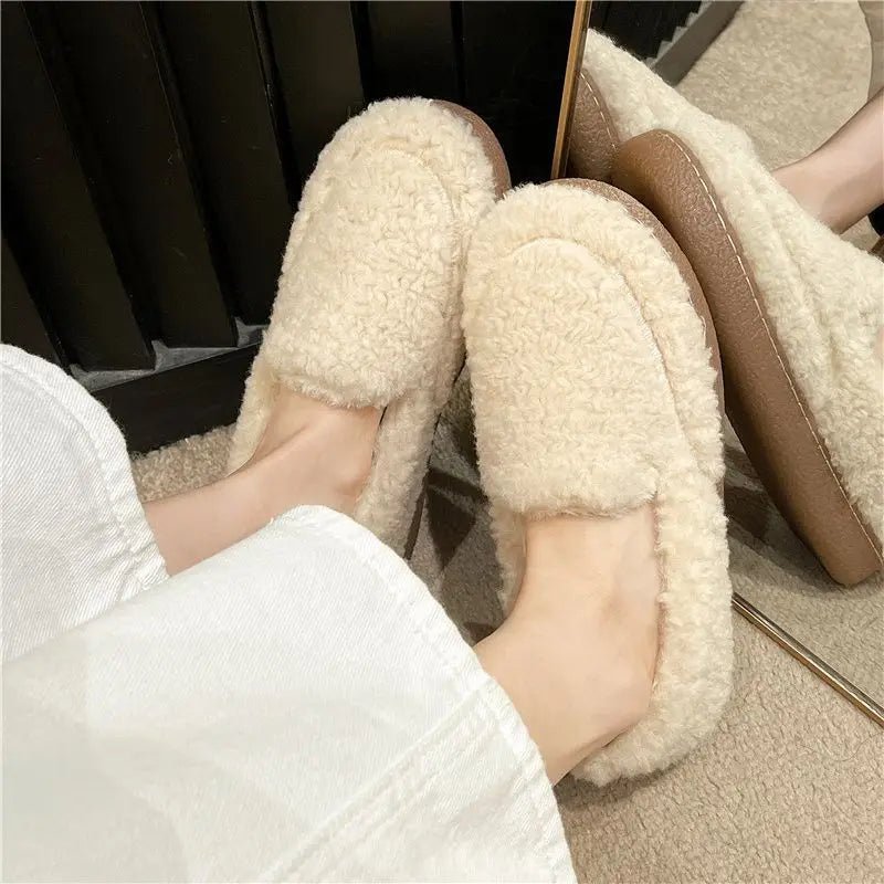 HearthNest Chaussures Femmes Confortables Sans Lacets avec Doublure en Peau de Mouton