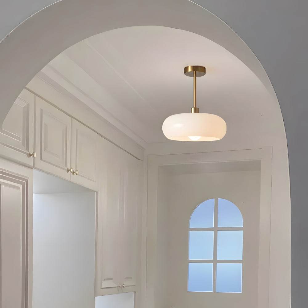 Amber Glass Pendant Light With Brass Frame, Vintage Retro E27 For Dining Or Living Room