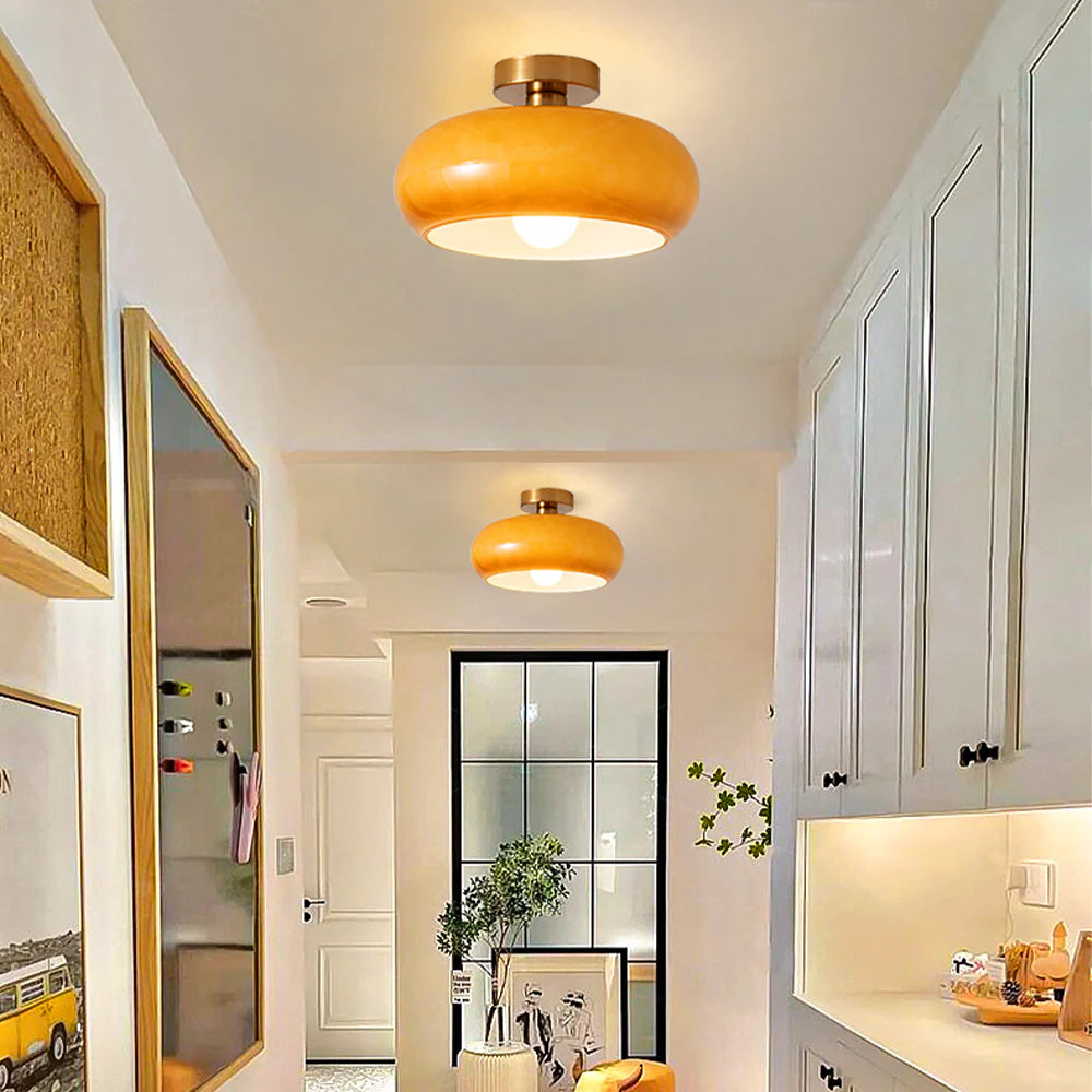 Amber Glass Pendant Light With Brass Frame, Vintage Retro E27 For Dining Or Living Room