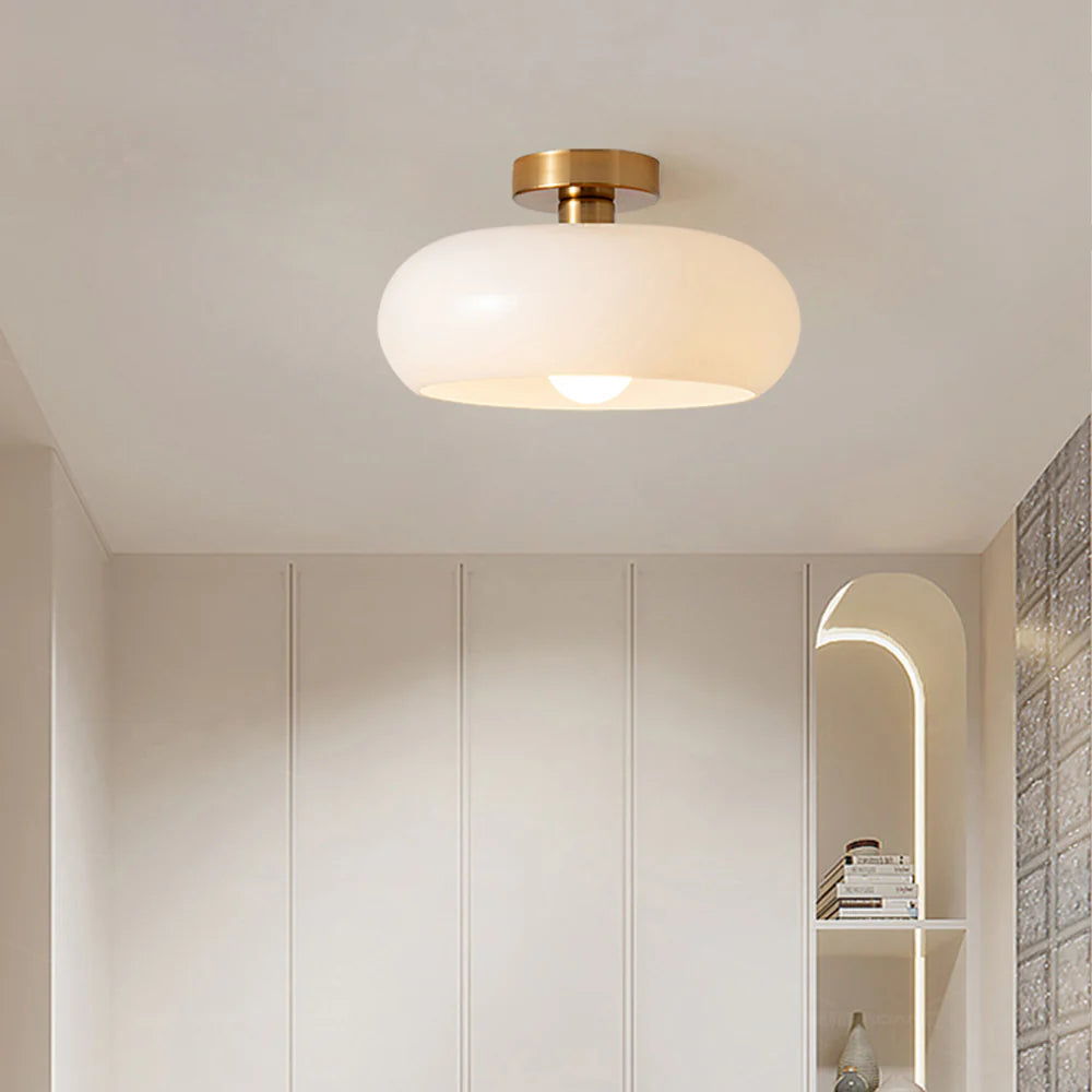 Amber Glass Pendant Light With Brass Frame, Vintage Retro E27 For Dining Or Living Room