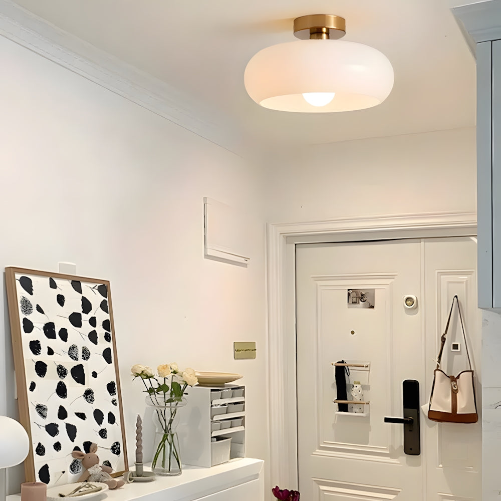 Amber Glass Pendant Light With Brass Frame, Vintage Retro E27 For Dining Or Living Room