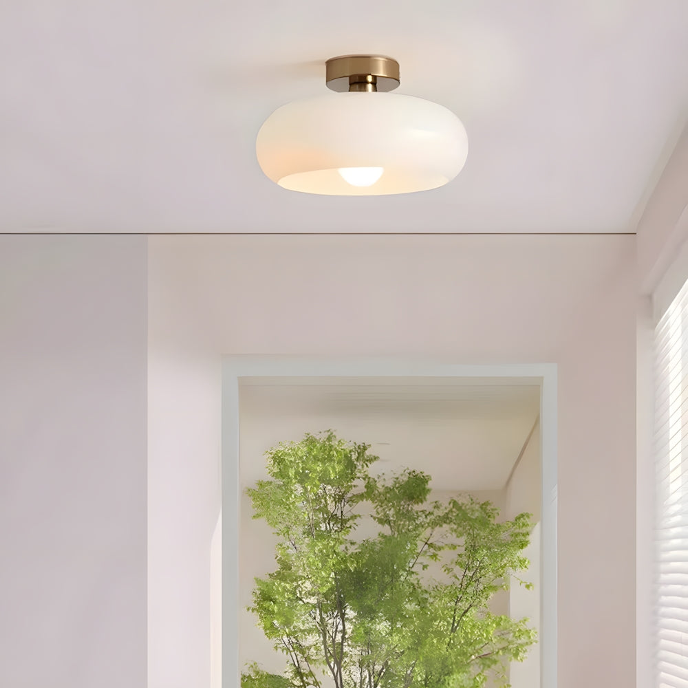 Amber Glass Pendant Light With Brass Frame, Vintage Retro E27 For Dining Or Living Room