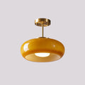 Amber Glass Pendant Light With Brass Frame, Vintage Retro E27 For Dining Or Living Room