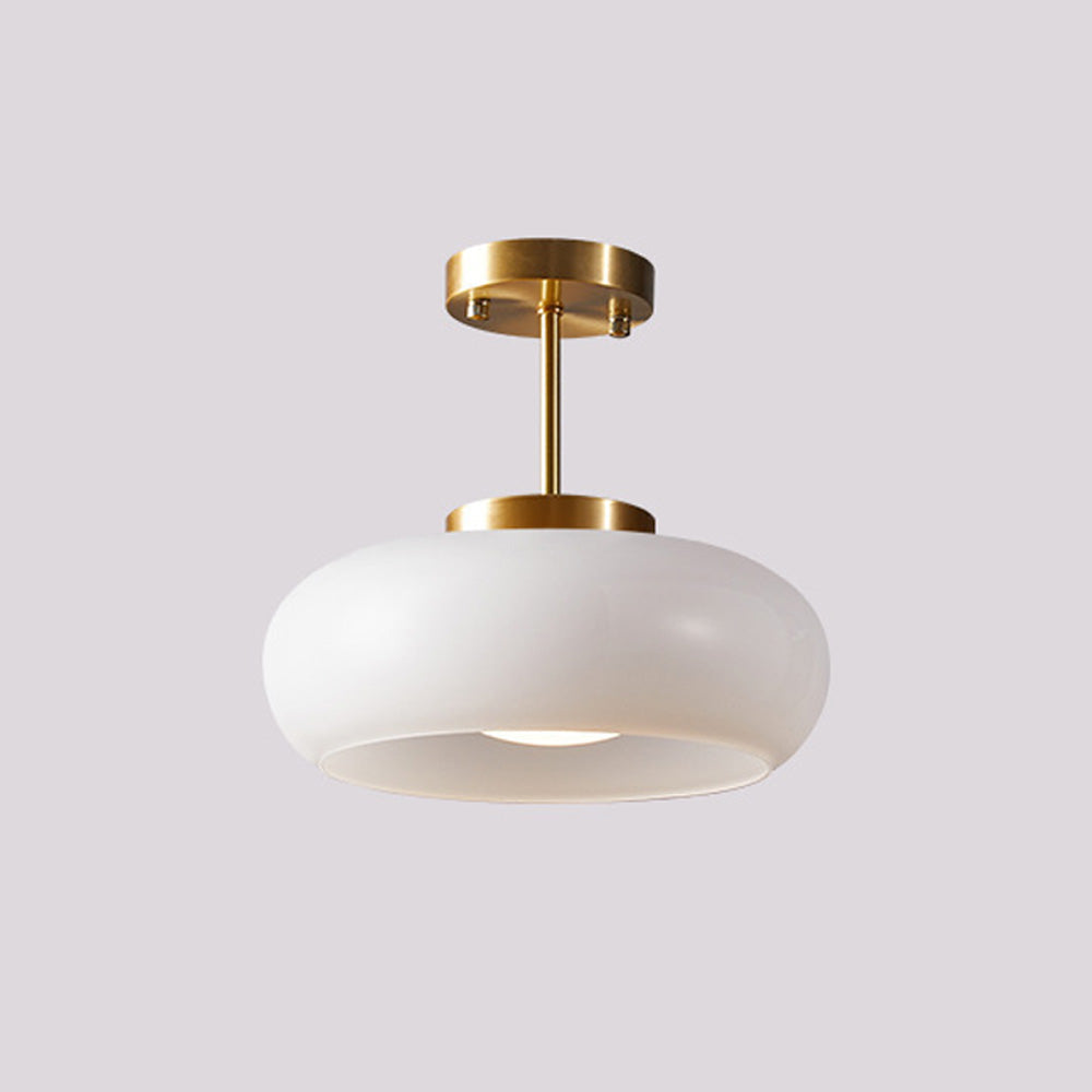 Amber Glass Pendant Light With Brass Frame, Vintage Retro E27 For Dining Or Living Room