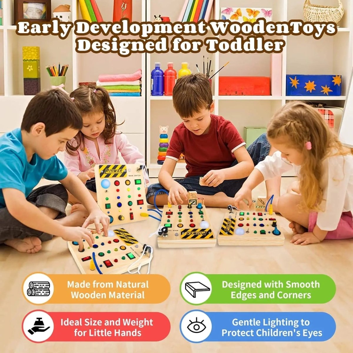 BirchLine Montessori Wood Learning Board For Fine Motor Skills And Discovery