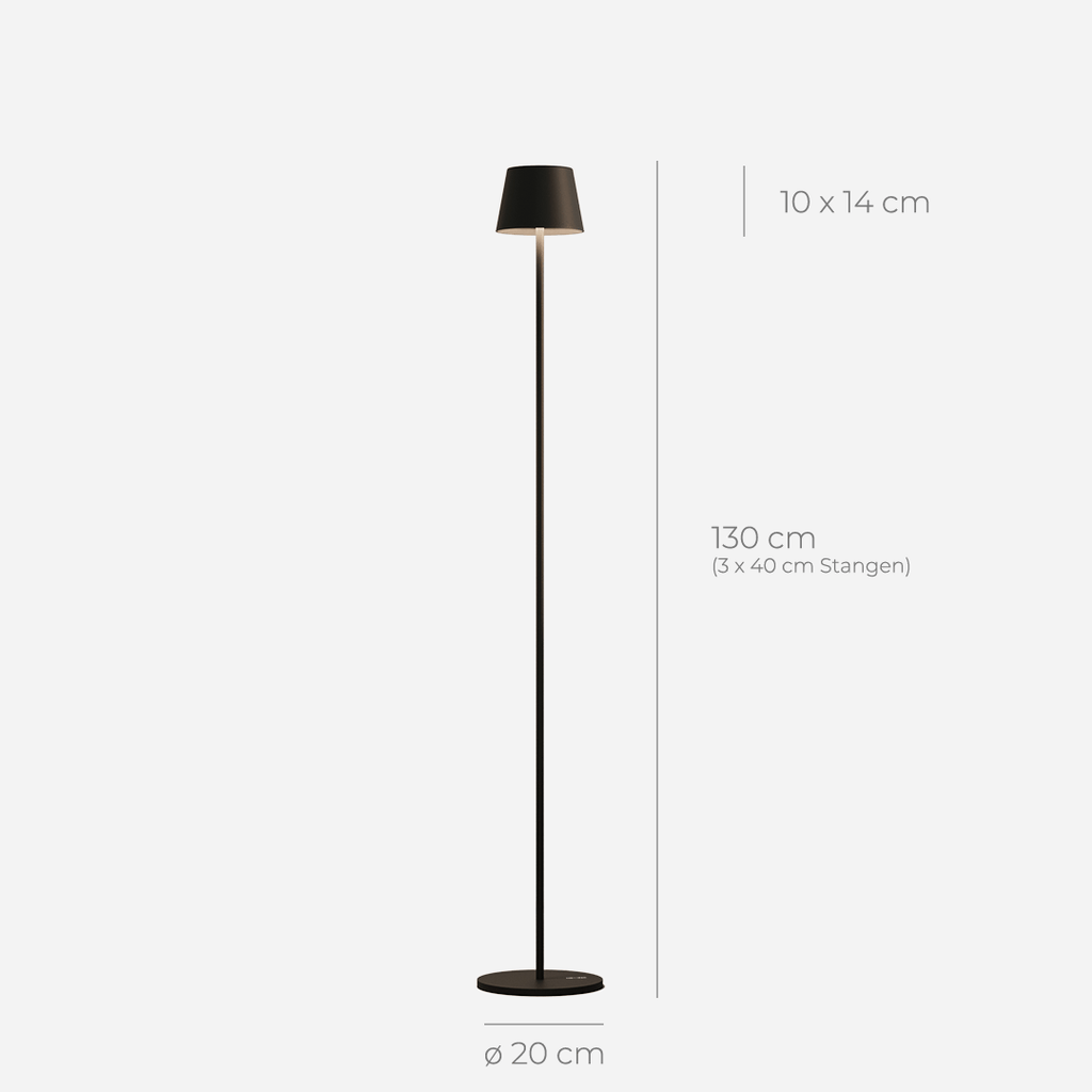 Aeronis Adjustable Height LED Floor Lamp With Rechargeable Battery