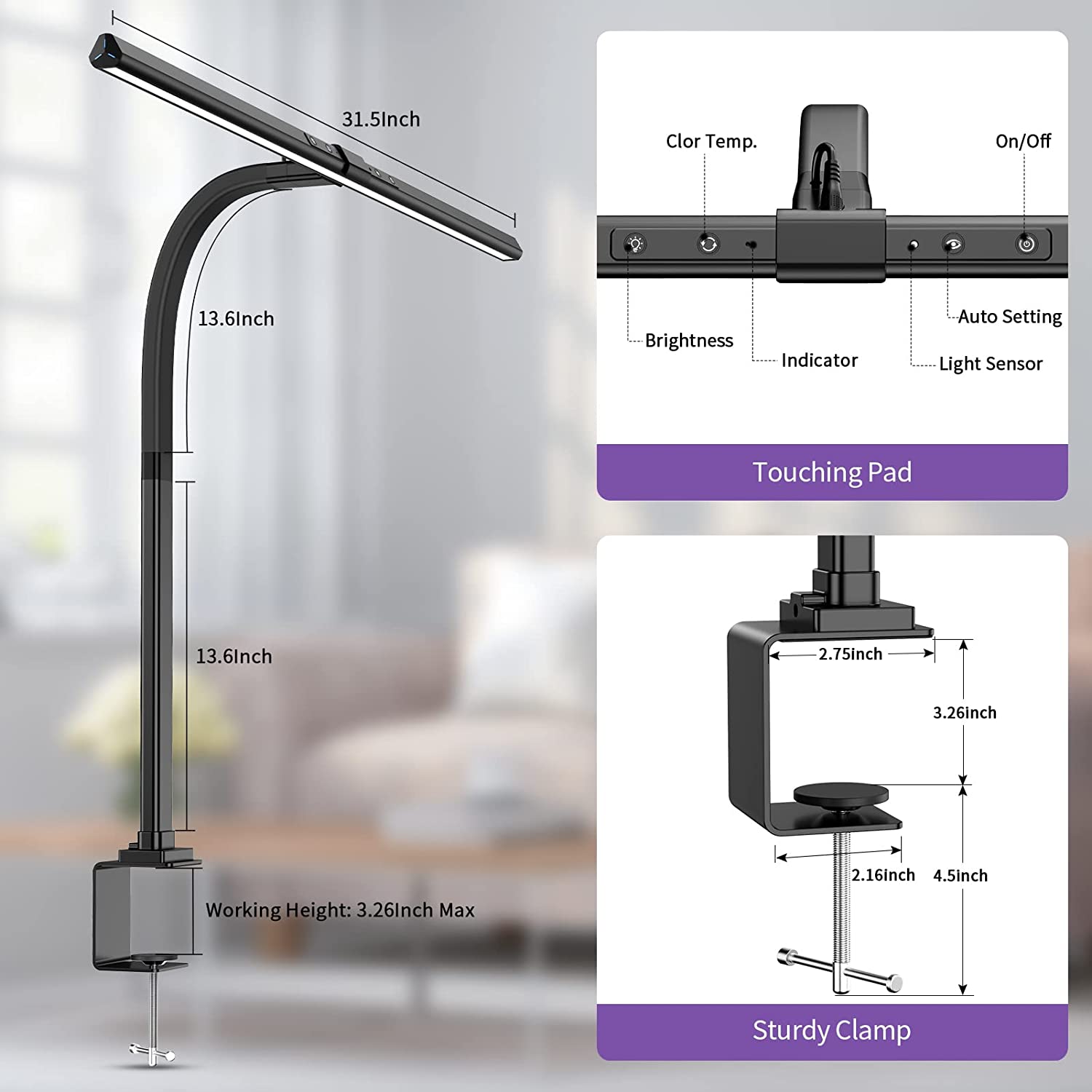 Architect Clamp Desk Lamp Delivers Bright LED Illumination For Your Home Office