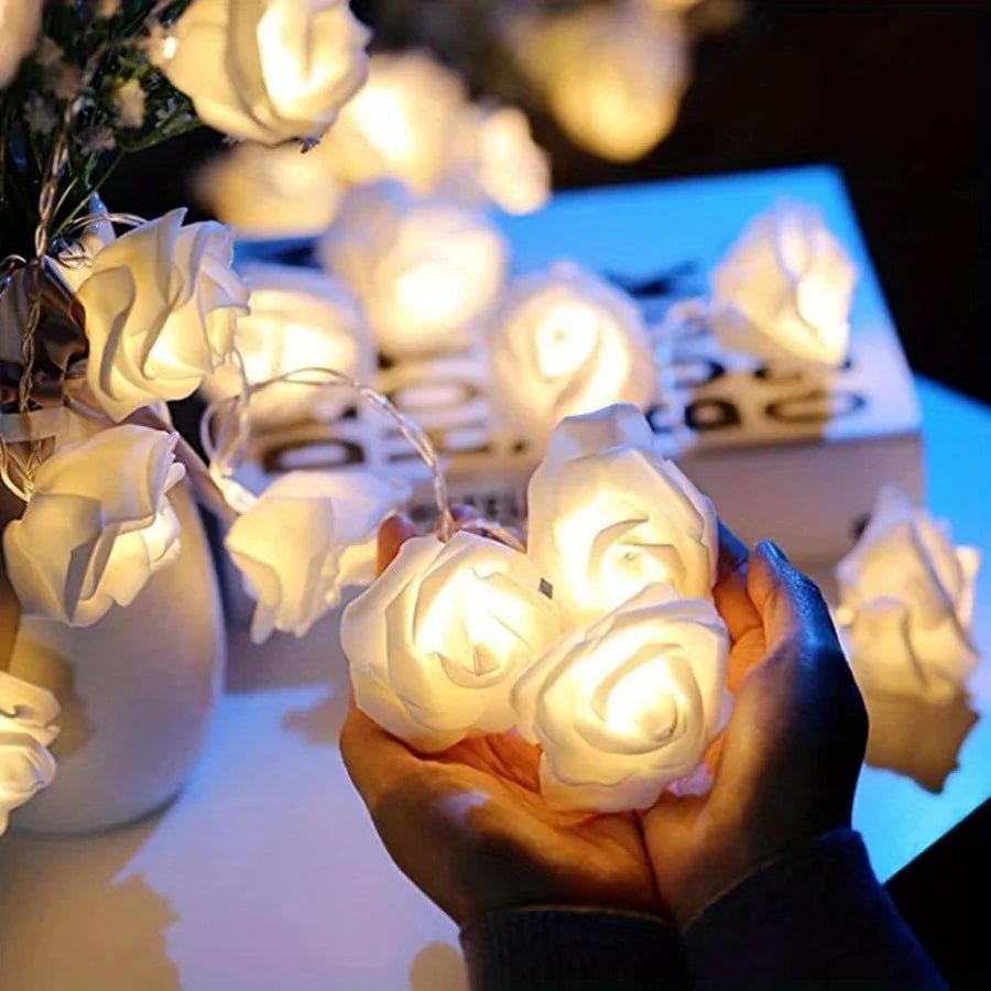 LumiHeart Warm LED Rose String Lights for Valentine Day Decor