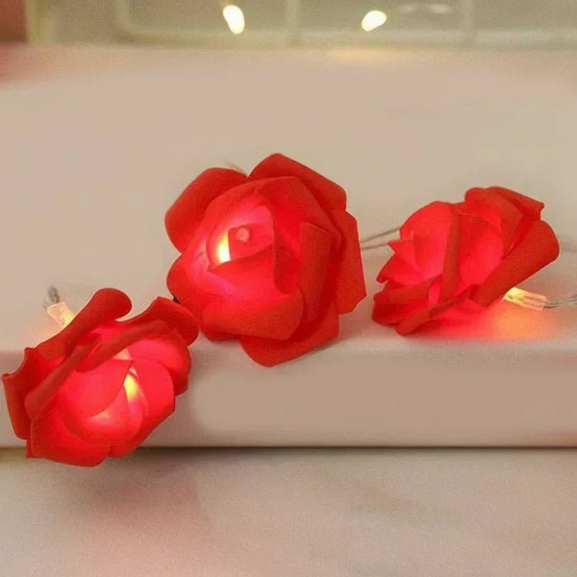 LumiHeart Warm LED Rose String Lights for Valentine Day Decor