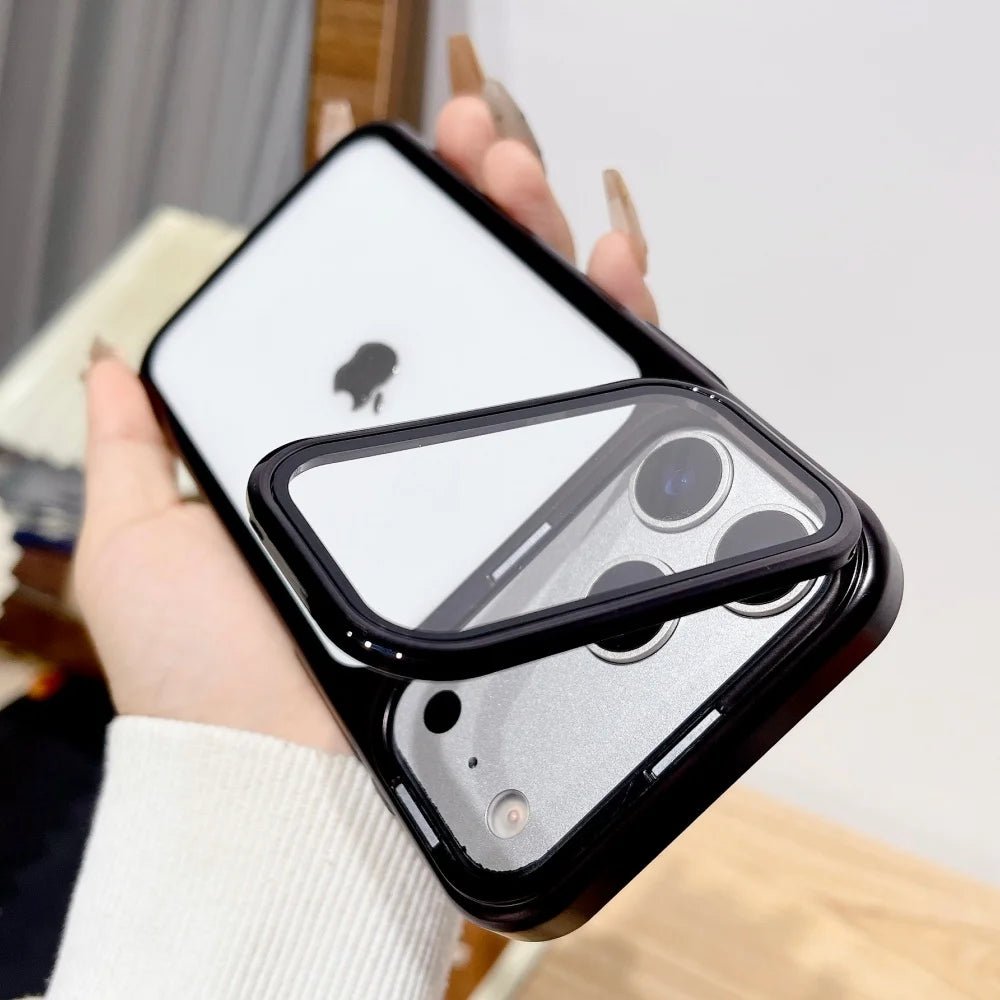 ClearGuard Ultra Thin iPhone 17 Case With Foldable Camera Stand And Glass Protection