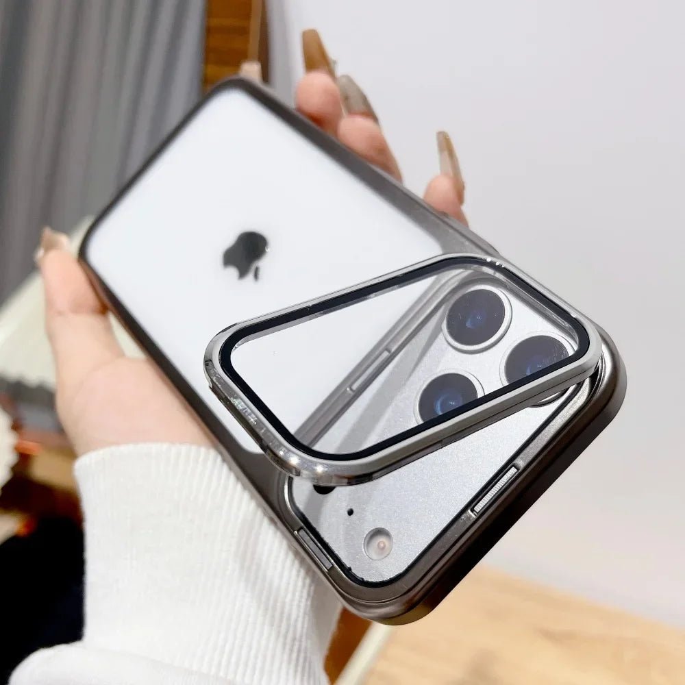 ClearGuard Ultra Thin iPhone 17 Case With Foldable Camera Stand And Glass Protection