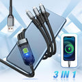 LumaCharge Transparent Led Fast Charging Cable 3-In-1
