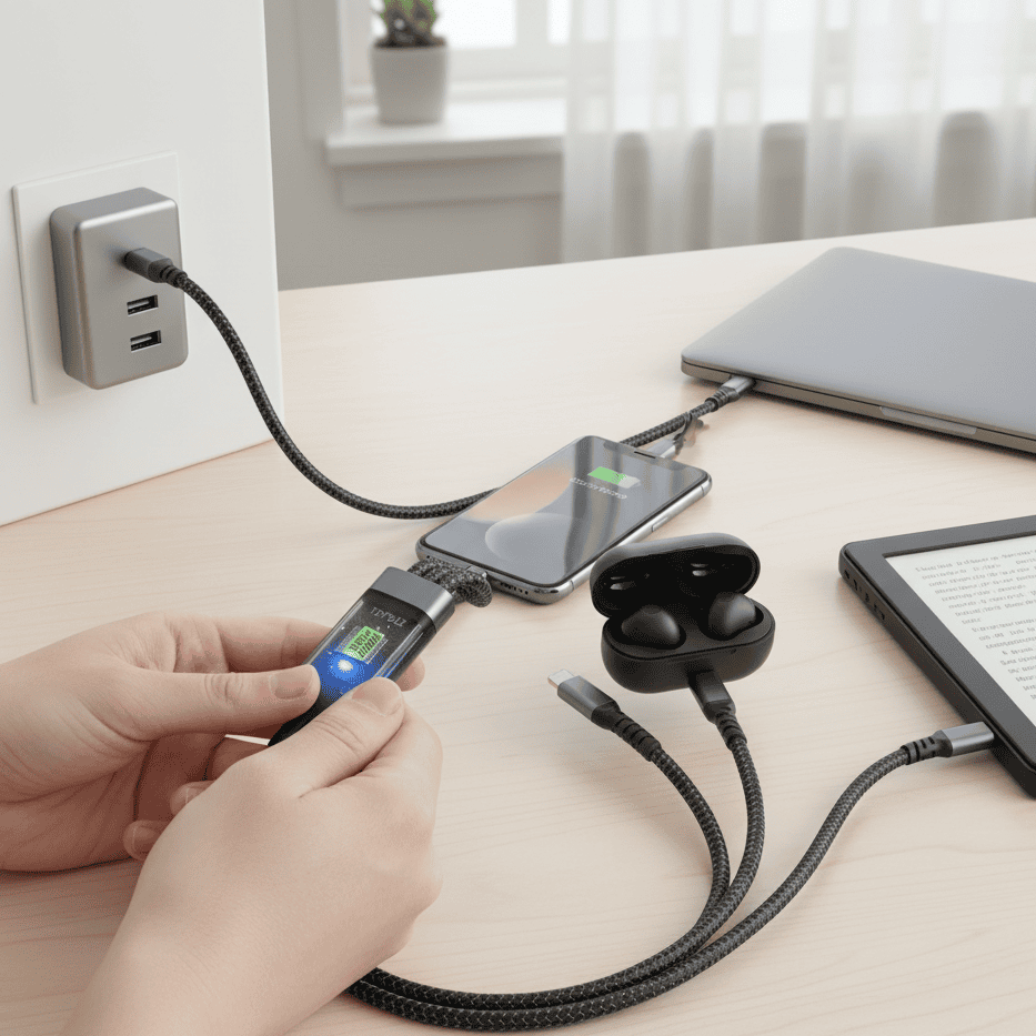 LumaCharge Transparent Led Fast Charging Cable 3-In-1