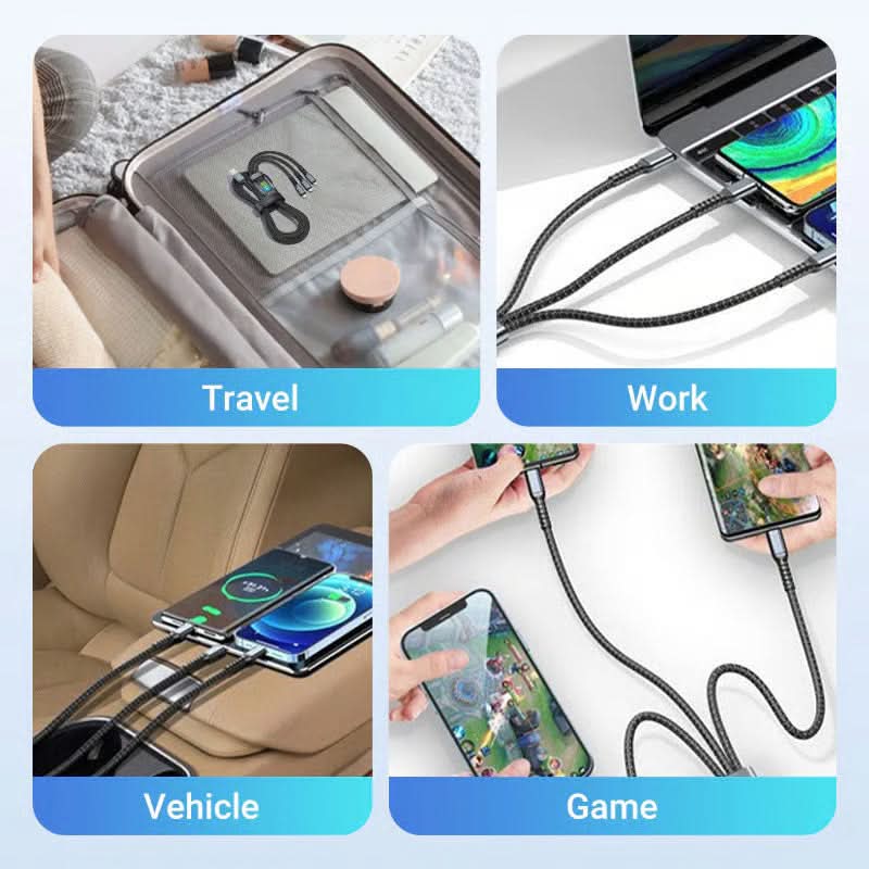 LumaCharge Transparent Led Fast Charging Cable 3-In-1