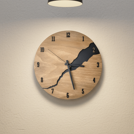 TimberAura Elegant Wooden Wall Clock With Timeless Charm For Modern Living