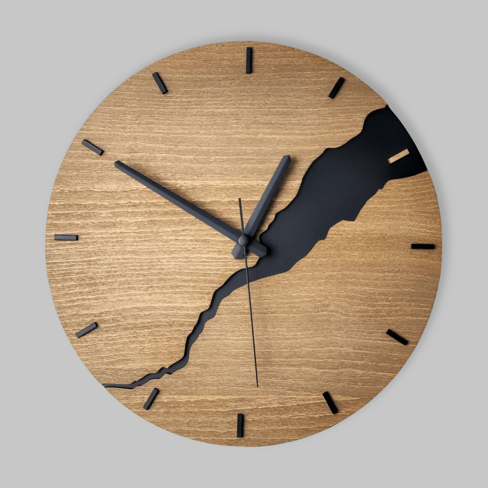 TimberAura Elegant Wooden Wall Clock With Timeless Charm For Modern Living