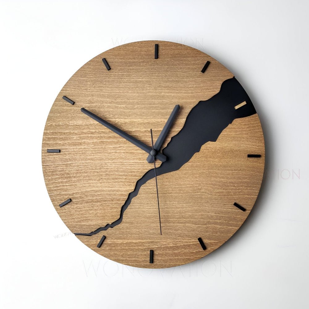 TimberAura Elegant Wooden Wall Clock With Timeless Charm For Modern Living