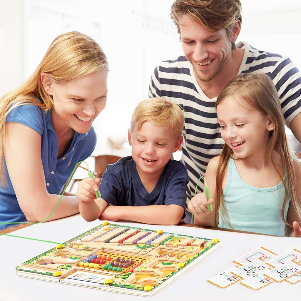 MagnaMaze Montessori Magnet Labyrinth for Numbers, Colors, and Logic