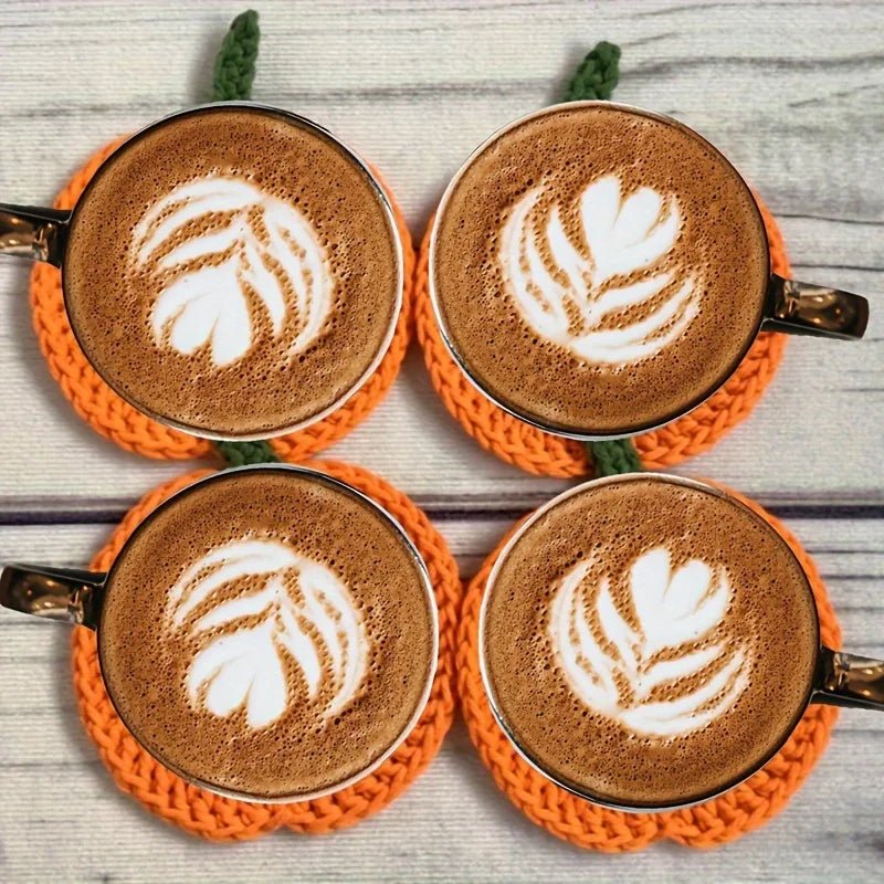 AutumnNest Sottobicchieri a Forma di Zucca Lavorati a Mano all'Uncinetto per Decorazioni Autunnali