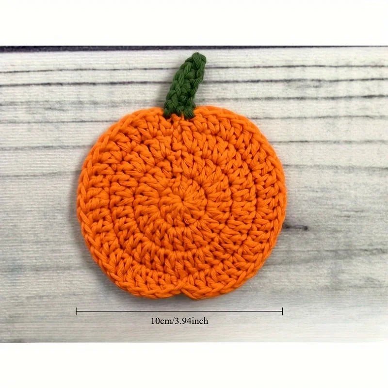 AutumnNest Sottobicchieri a Forma di Zucca Lavorati a Mano all'Uncinetto per Decorazioni Autunnali