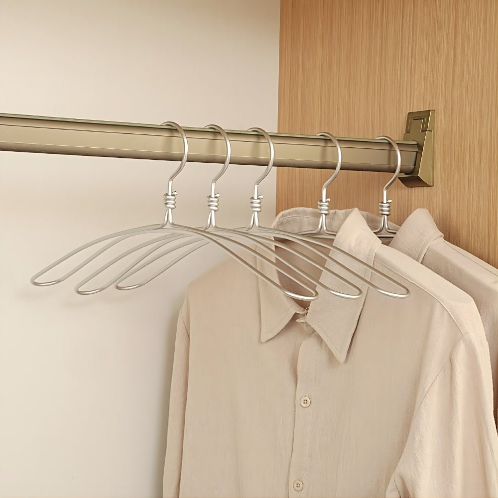 Aeronix Heavy Duty Extra Wide Aluminum Clothes Hanger Set Of Six