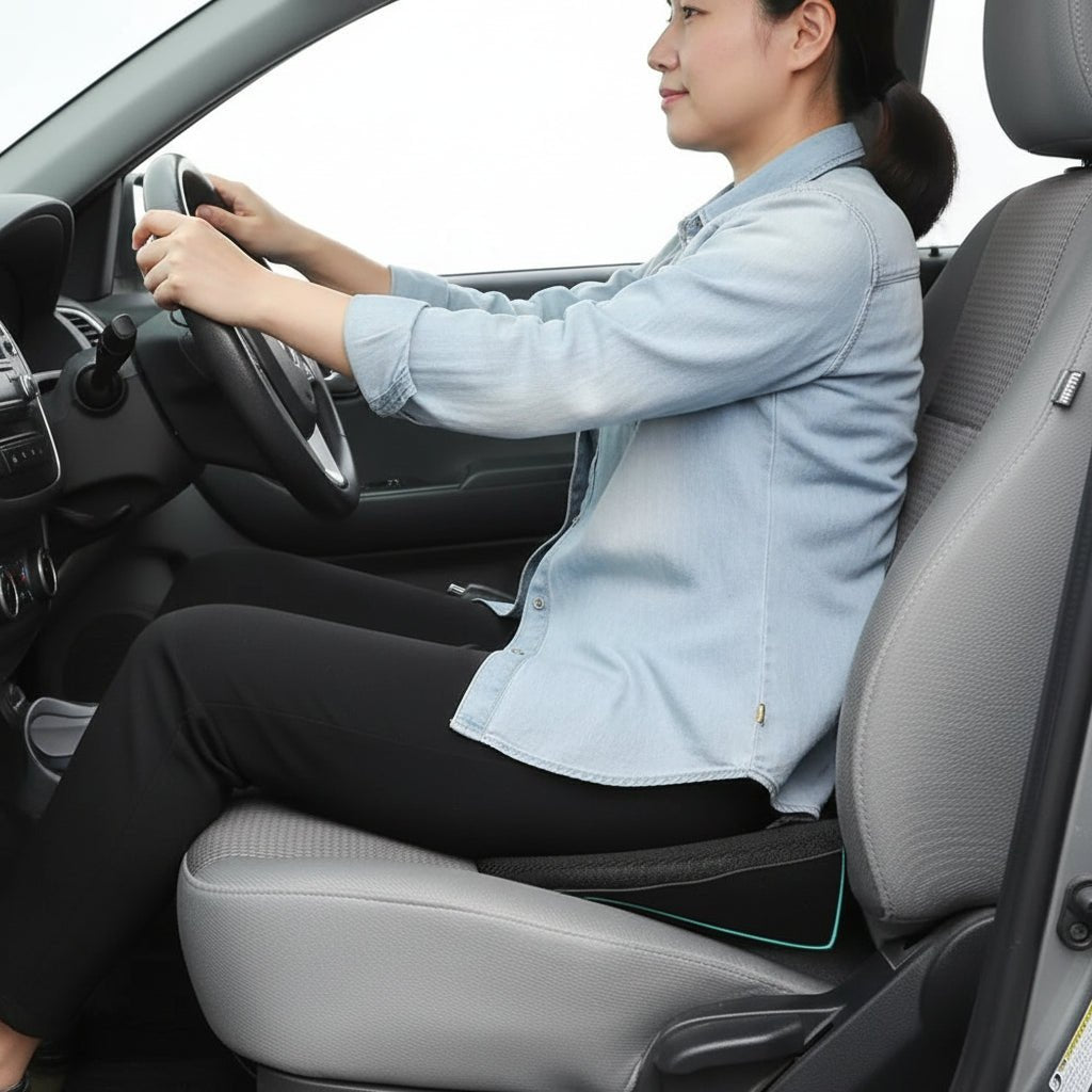 LuminaDrive Ergonomic Memory Foam Car Pillow For Back Comfort