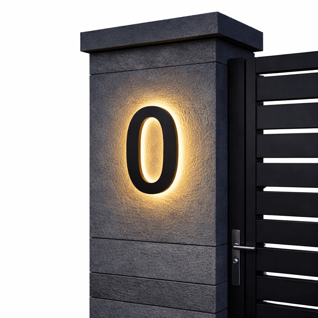 لوحة أرقام منزلية مضيئة بتقنية LED للمنازل العصرية