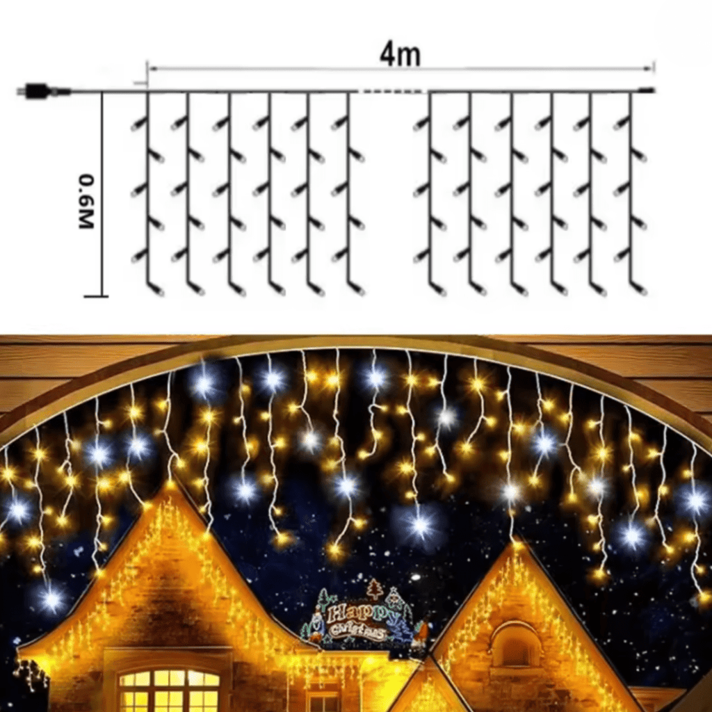 NovaHaven LED-Gartenvorhang 4 m x 0,6 m mit wetterfester Eleganz