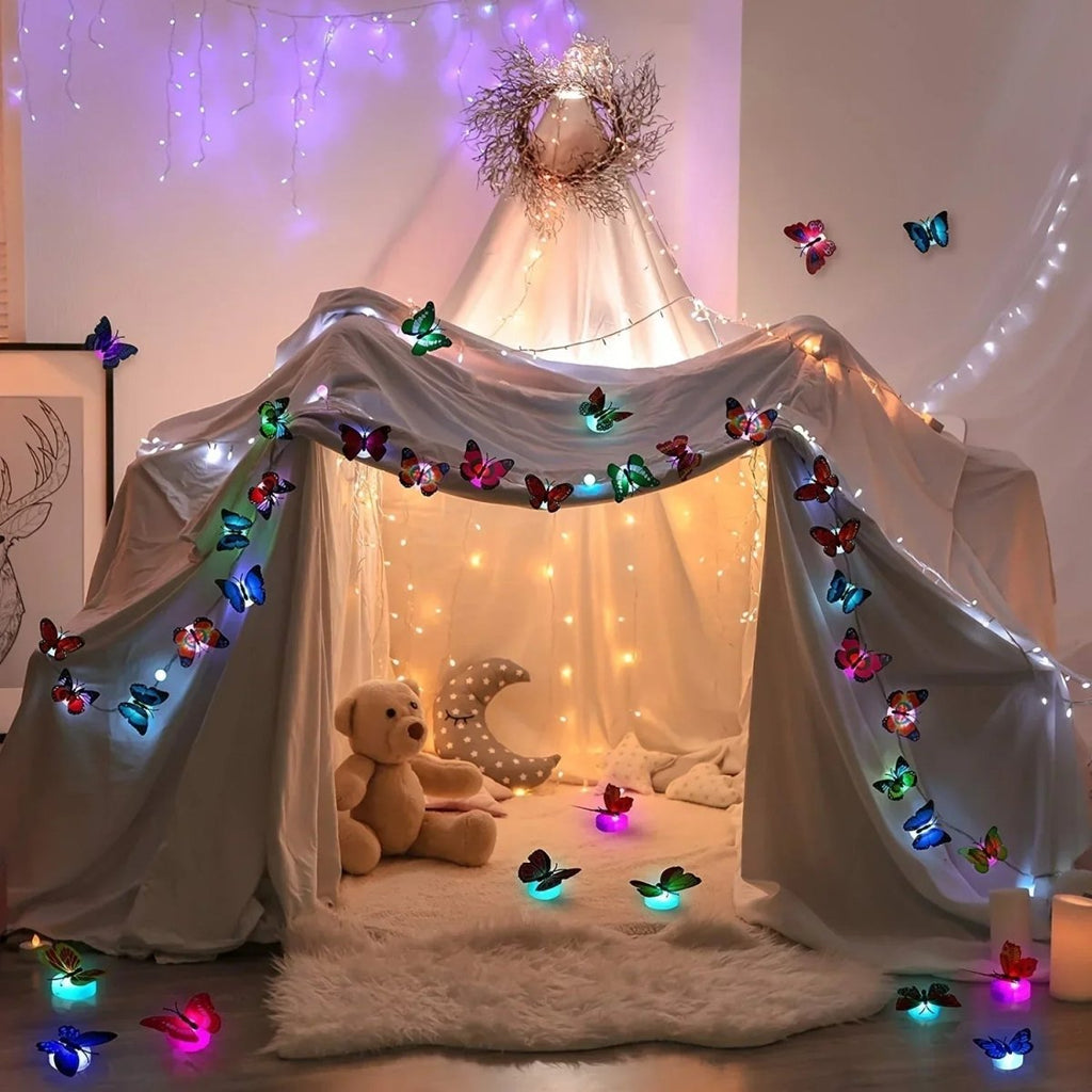 NovaFlutter 3D LED Butterfly Wall Sticker for Magical Night Lighting