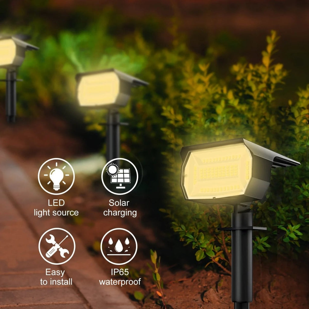 LumaVista Solar-Powered Landscape Spotlights With Adjustable Brightness