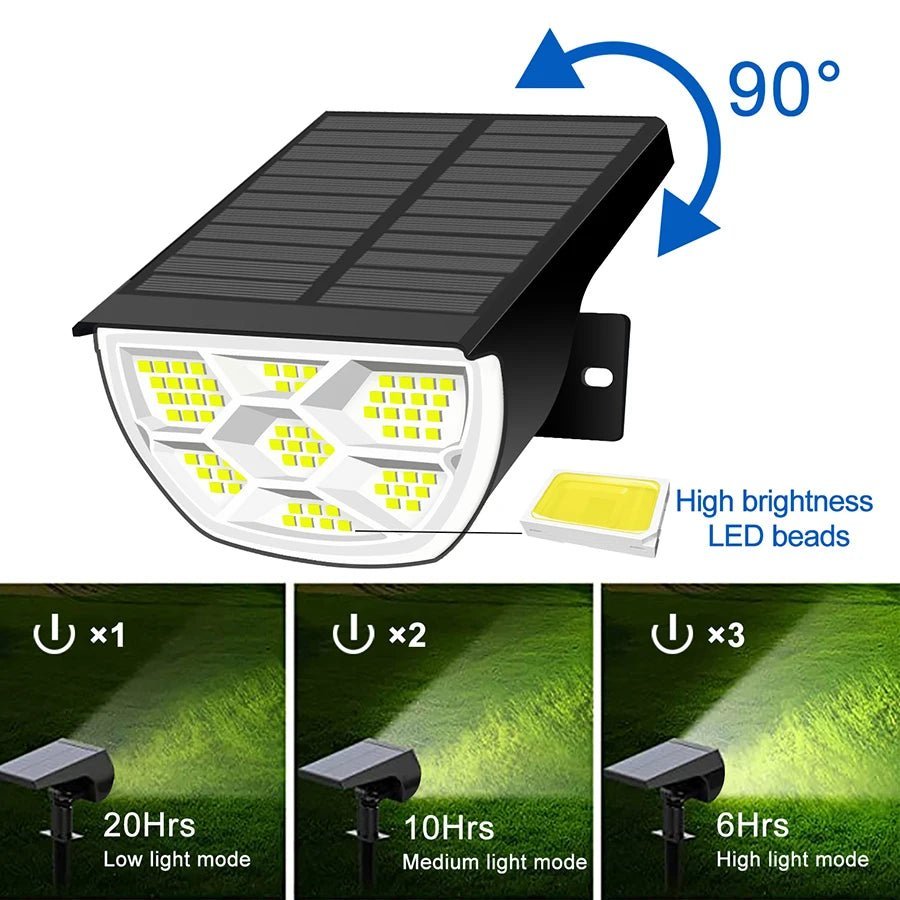 LumaVista Solar-Powered Landscape Spotlights With Adjustable Brightness