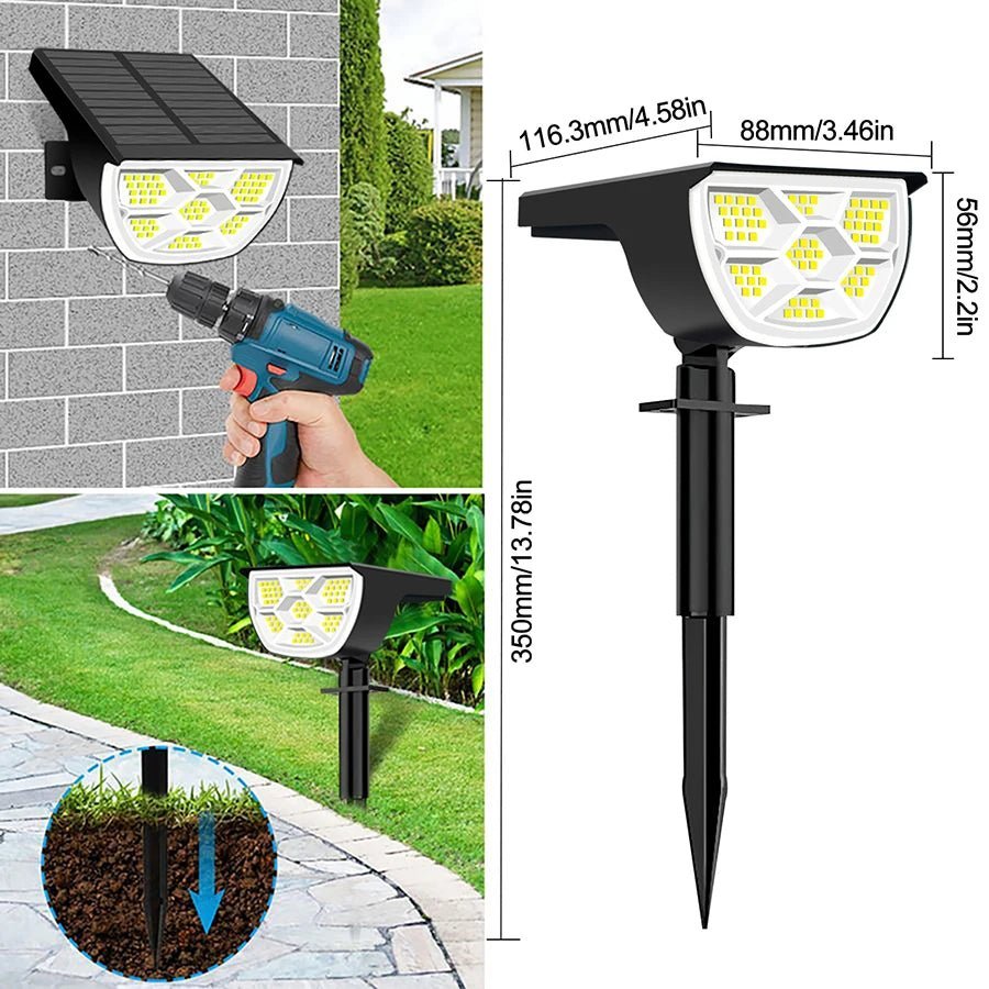 LumaVista Solar-Powered Landscape Spotlights With Adjustable Brightness