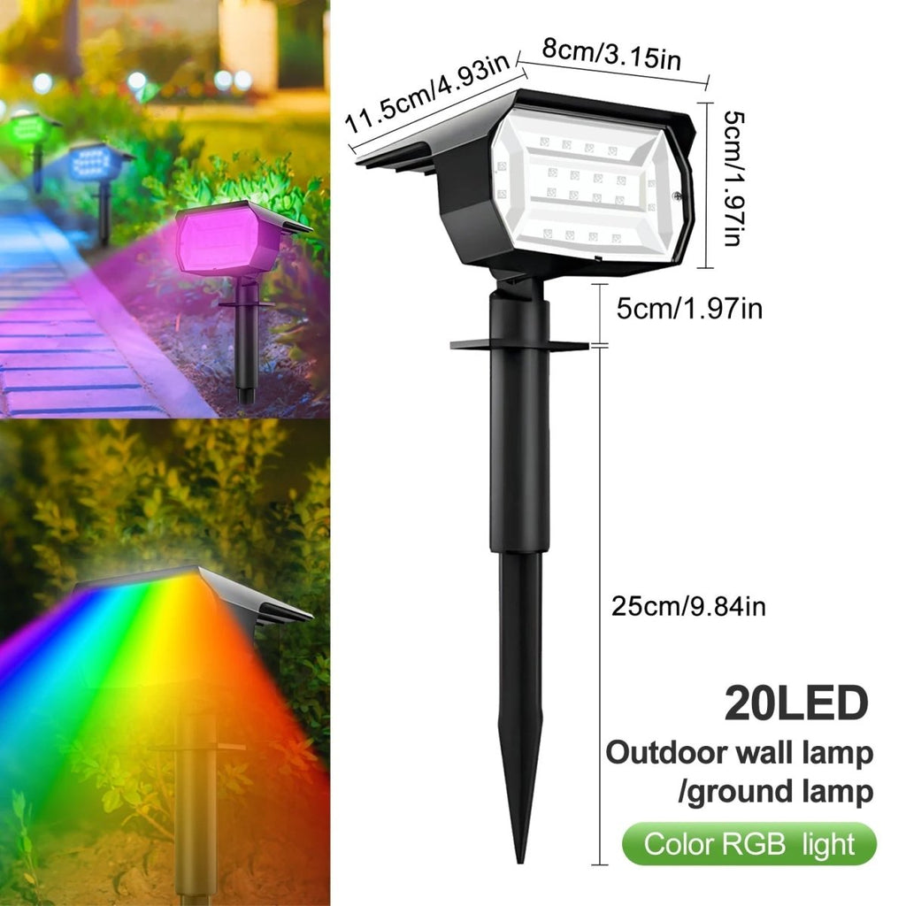 LumaVista Solar-Powered Landscape Spotlights With Adjustable Brightness