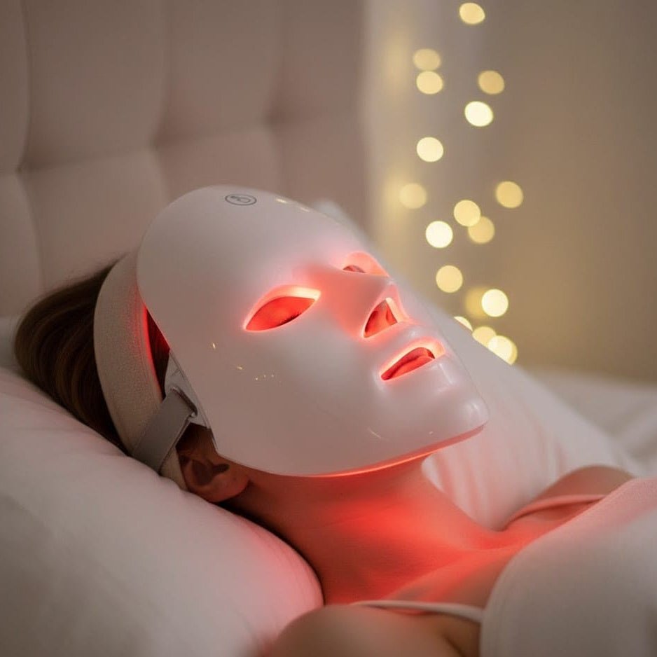 Bezdrátová LED maska na obličej se sedmi světelnými režimy pro péči o pleť od LumaWave