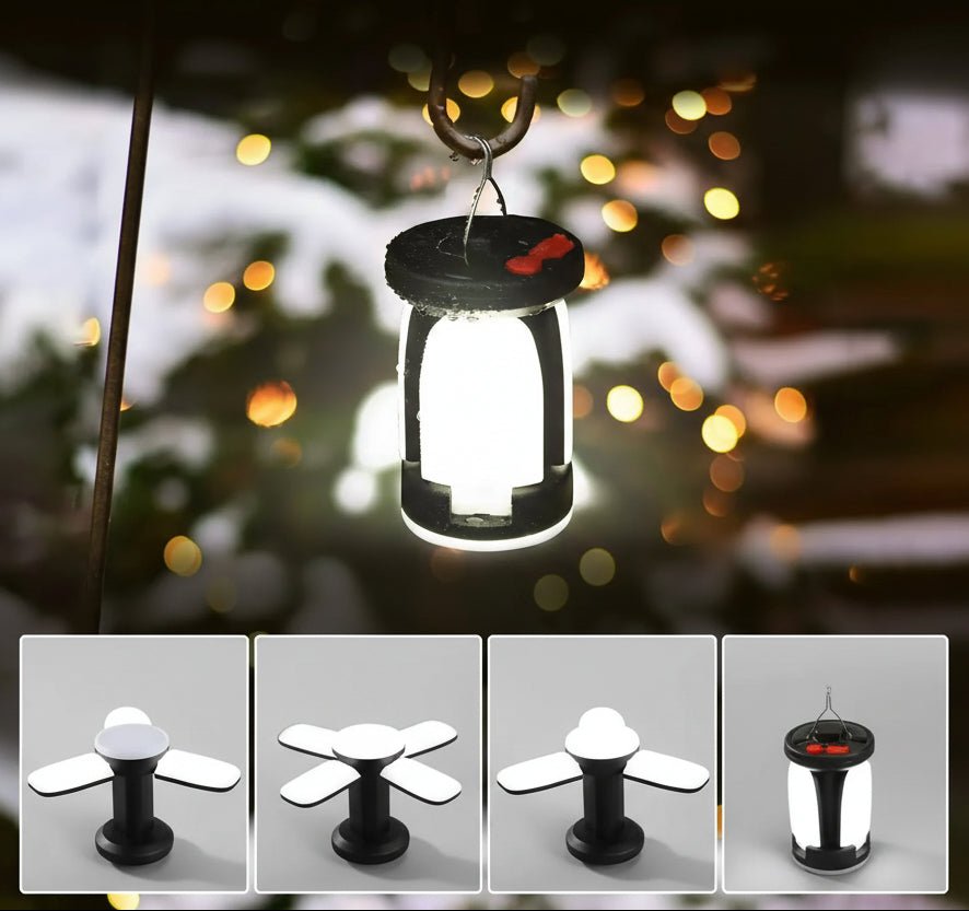 LumaPeak Solar USB Camping Lantern With Foldable 90 Degree Light Panels