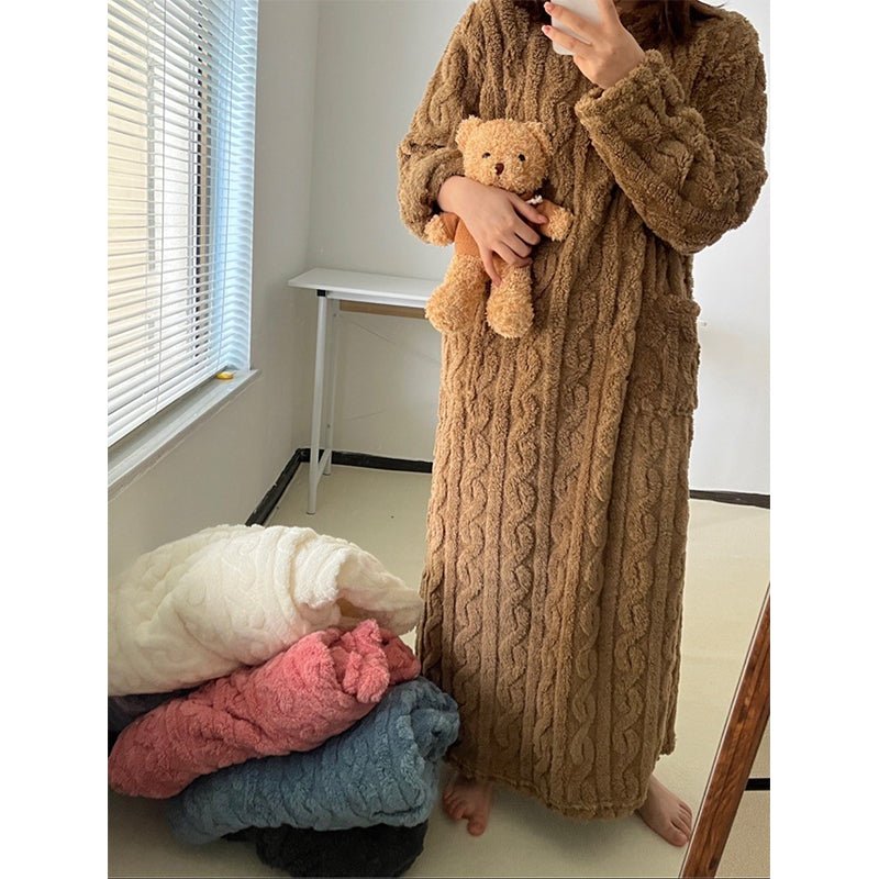 LunaHaven Classic Cotton Flannel Nightgown With Warm, Elegant Comfort