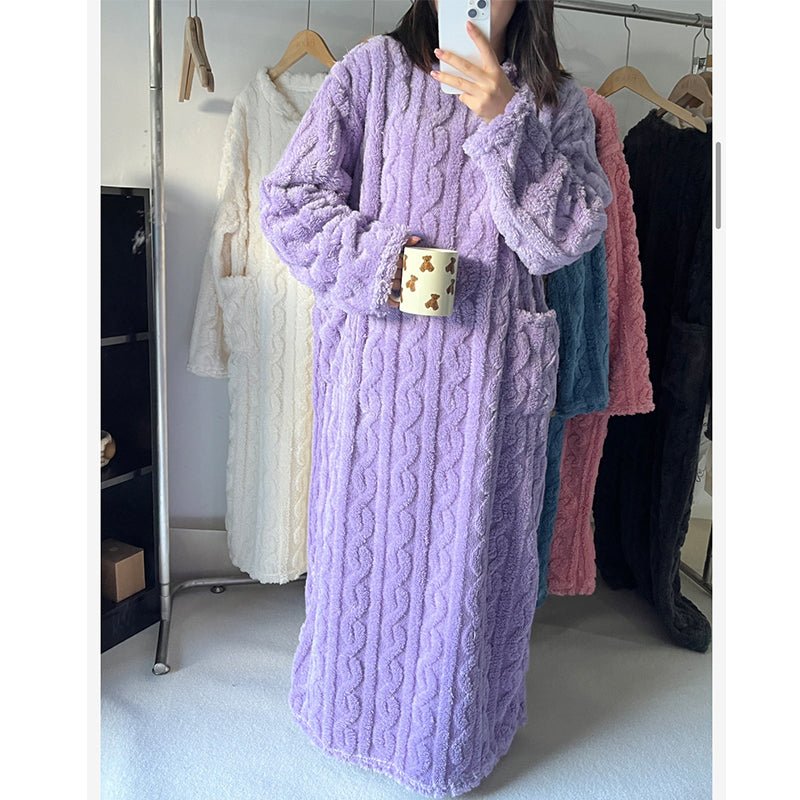 LunaHaven Classic Cotton Flannel Nightgown With Warm, Elegant Comfort
