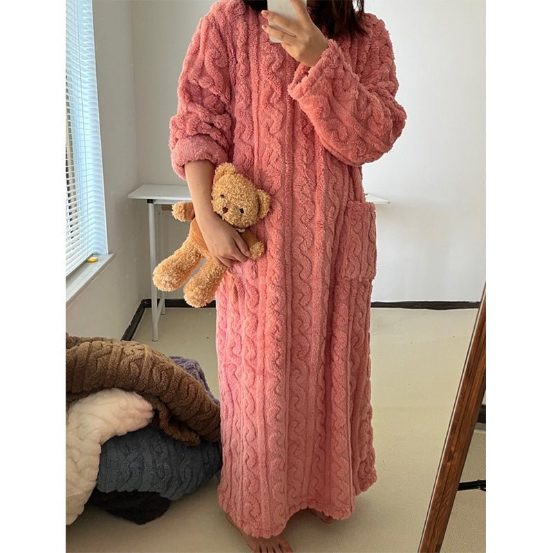 LunaHaven Classic Cotton Flannel Nightgown With Warm, Elegant Comfort