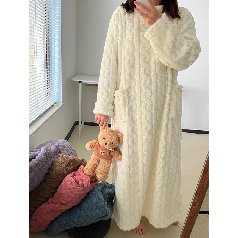 LunaHaven Classic Cotton Flannel Nightgown With Warm, Elegant Comfort