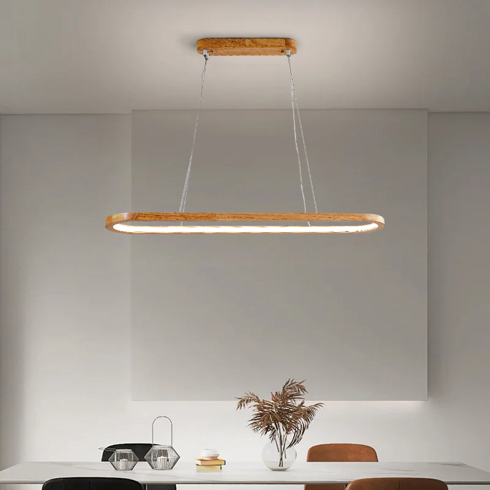NovaHaus Lunara Modern Pendant Lamp In Metal And Wood For Contemporary Interiors