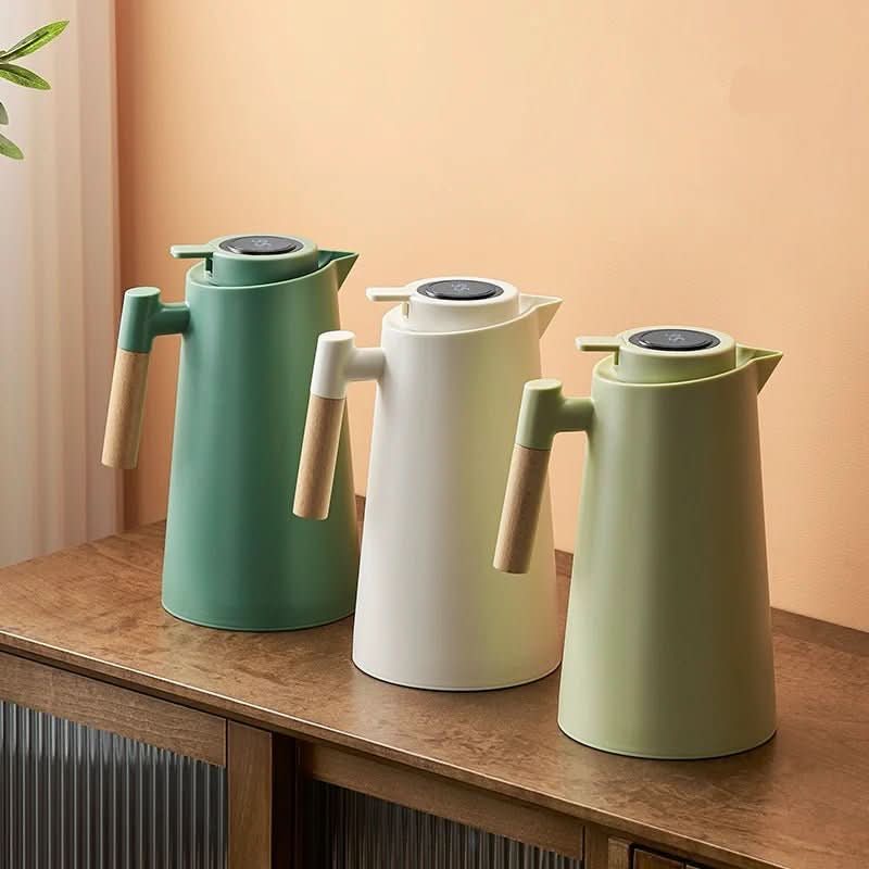 AeroTherm dvoustěnná termoska s displejem teploty a dřevěnou rukojetí