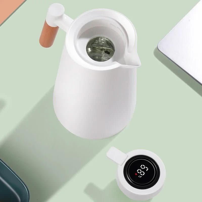 AeroTherm dvoustěnná termoska s displejem teploty a dřevěnou rukojetí