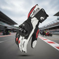 IronGrip Leather Motorcycle Gloves With Protective Padding And Breathable Perforation