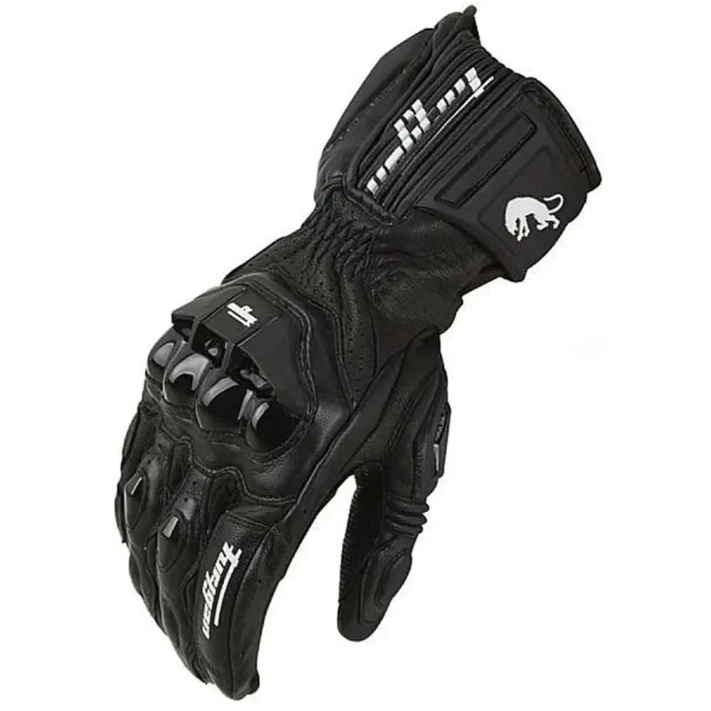 IronGrip Leather Motorcycle Gloves With Protective Padding And Breathable Perforation