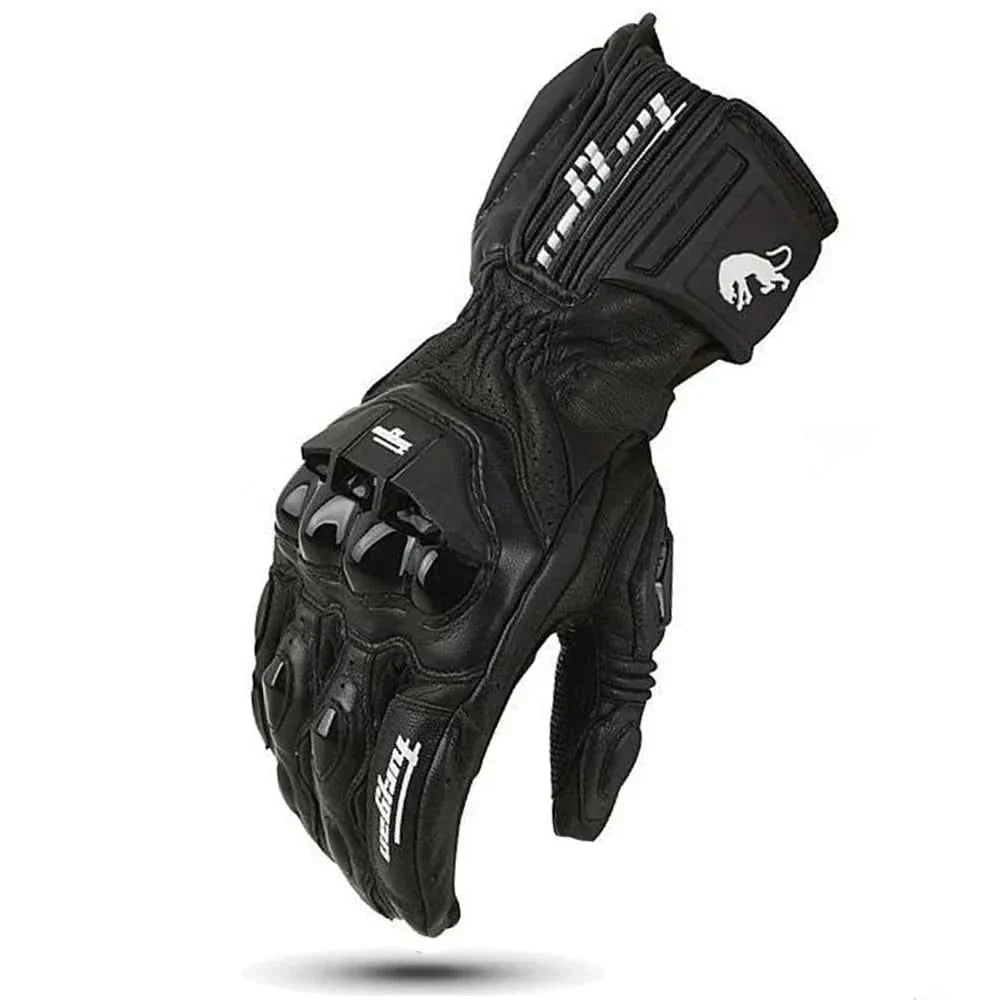 IronGrip Leather Motorcycle Gloves With Protective Padding And Breathable Perforation