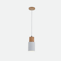Aurelo Wood & Metal Cylinder Pendant Light Brushed Nickel