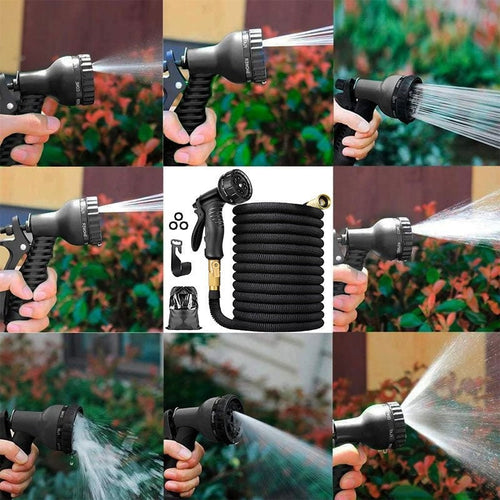 100FT expandable garden hose with 8 spray patterns for flexible outdoor watering00FT Expandable Garden Hose for Easy Watering & 8 Spray Patterns