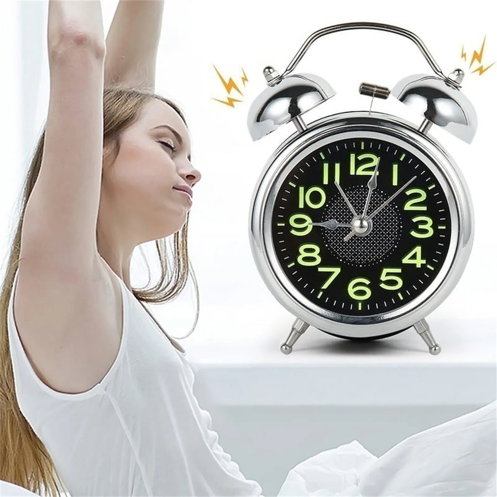 Budík ThunderBell Extra Loud Retro s dvojitým zvonkem pro těžké spáče