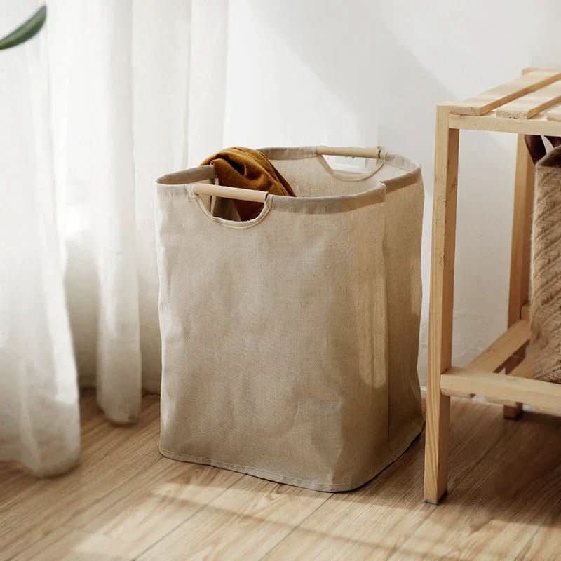 AuroraFold Laundry Basket Stylish Cotton And Linen Storage